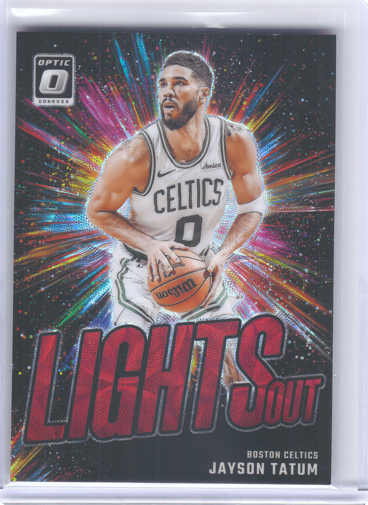 2024-25 Donruss Optic #12 Jayson Tatum Lights Out Red International Boston Celtics