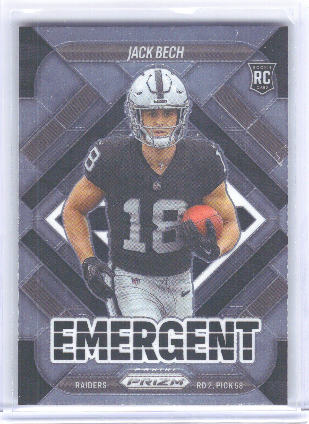 2025 Panini Prizm #11 Jack Bech Emergent Green Las Vegas Raiders