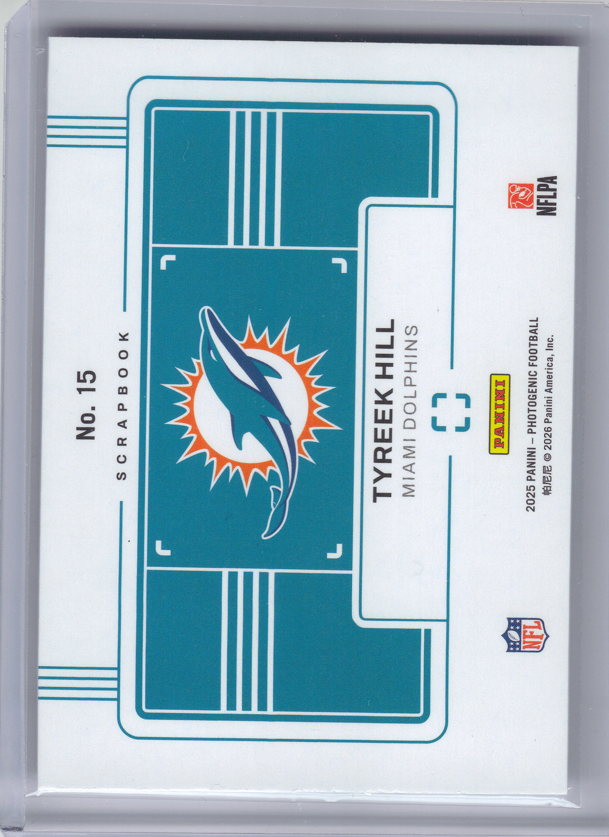 2025 Panini Photogenic #15 Tyreek Hill Scrapbook Miami Dolphins