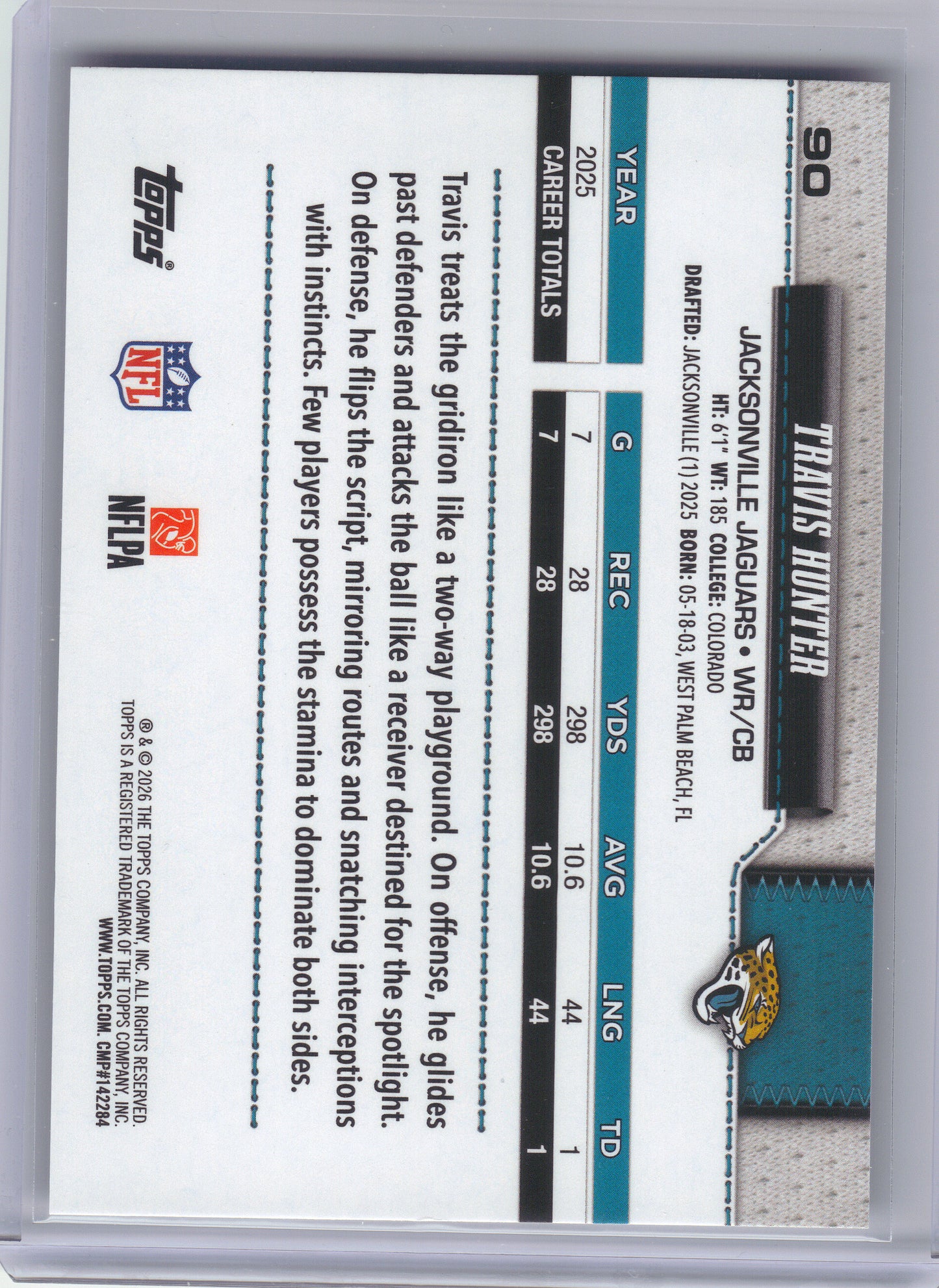 2026 Topps Flagship #90 Travis Hunter Football Jacksonville Jaguars