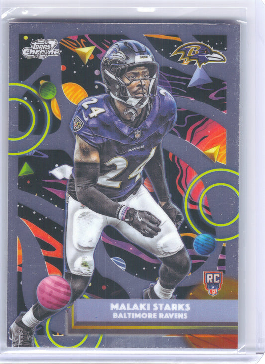 2025 Topps Chrome Cosmic #107 Malaki Starks Baltimore Ravens RC