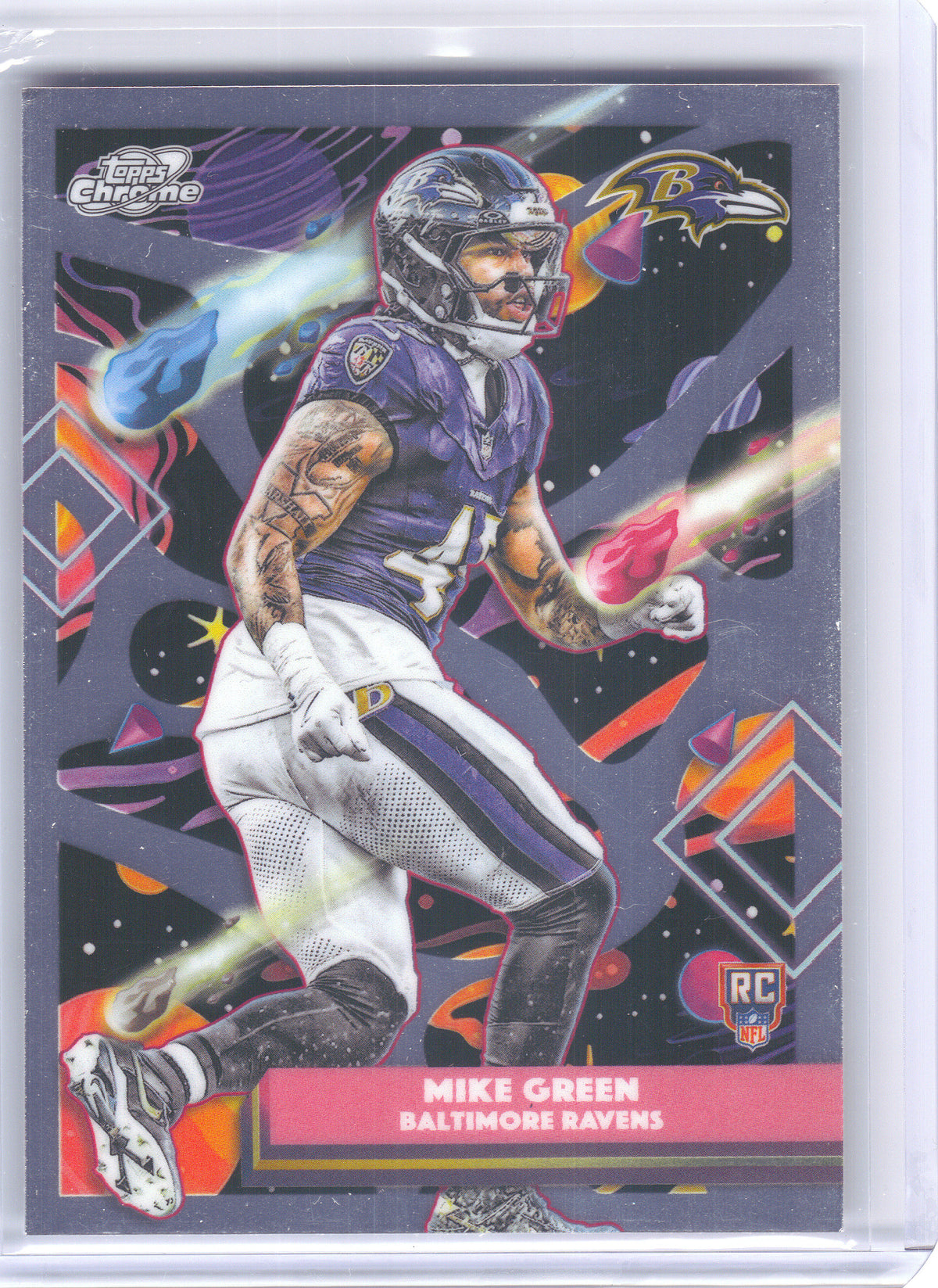 2025 Topps Chrome Cosmic #108 Mike Green Baltimore Ravens RC