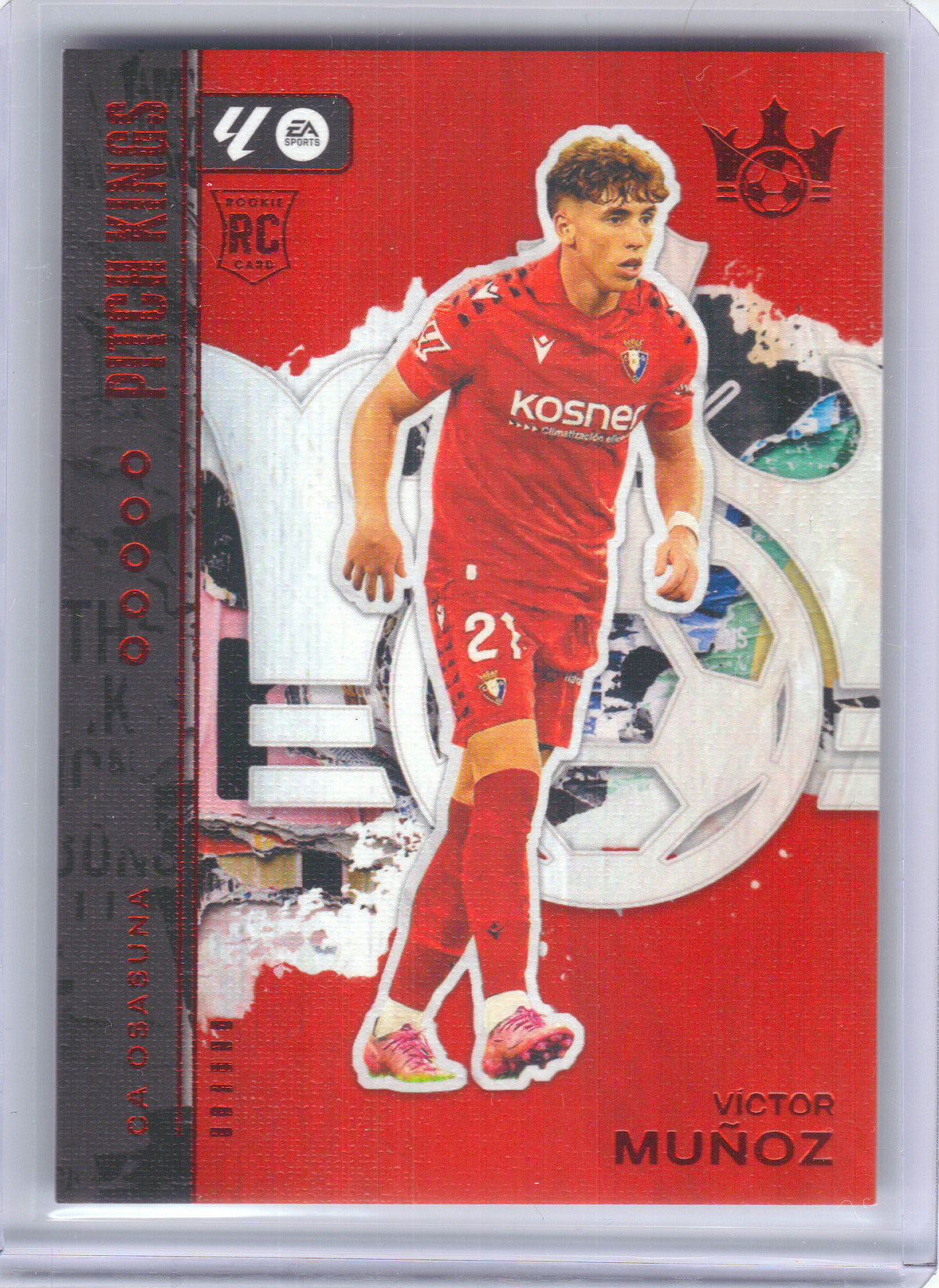 2025-26 Panini Pitch Kings #42 Victor Munoz Ruby #/199 Osasuna SN