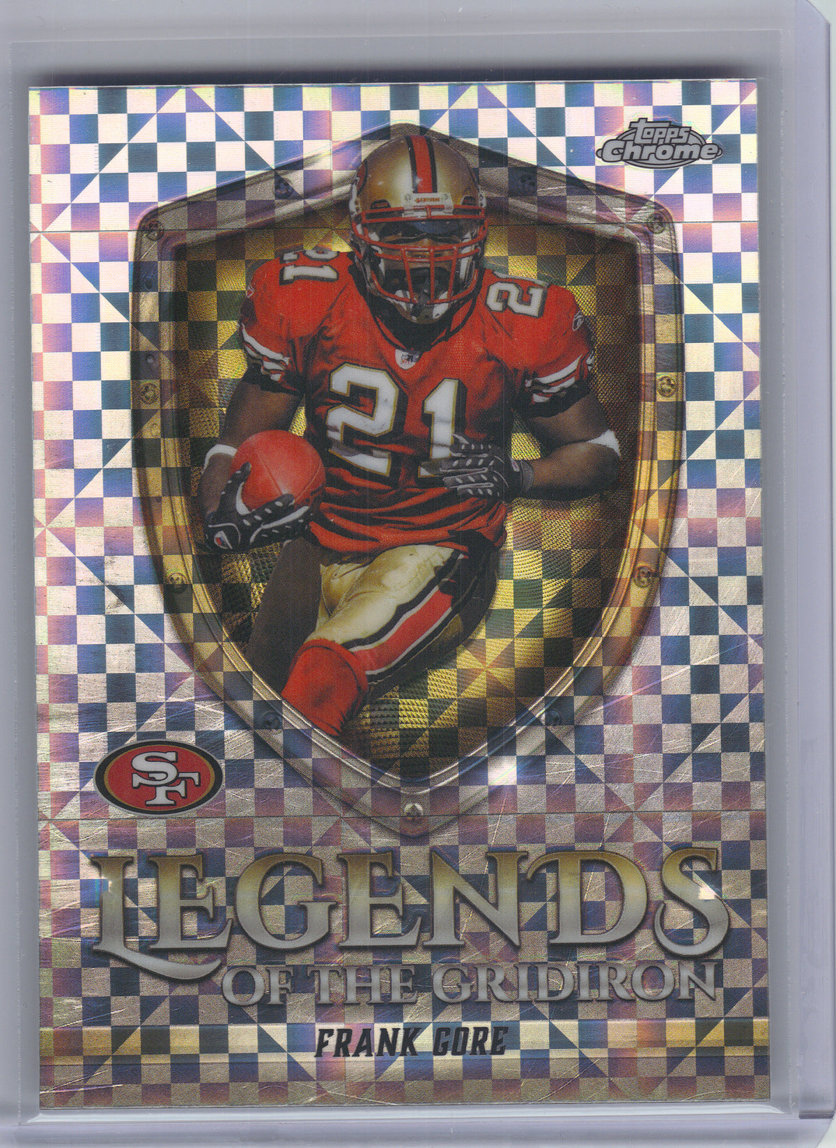 2025 Topps Chrome #LOG-18 Frank Gore Legends of the Gridiron X-Fractor San Francisco 49ers