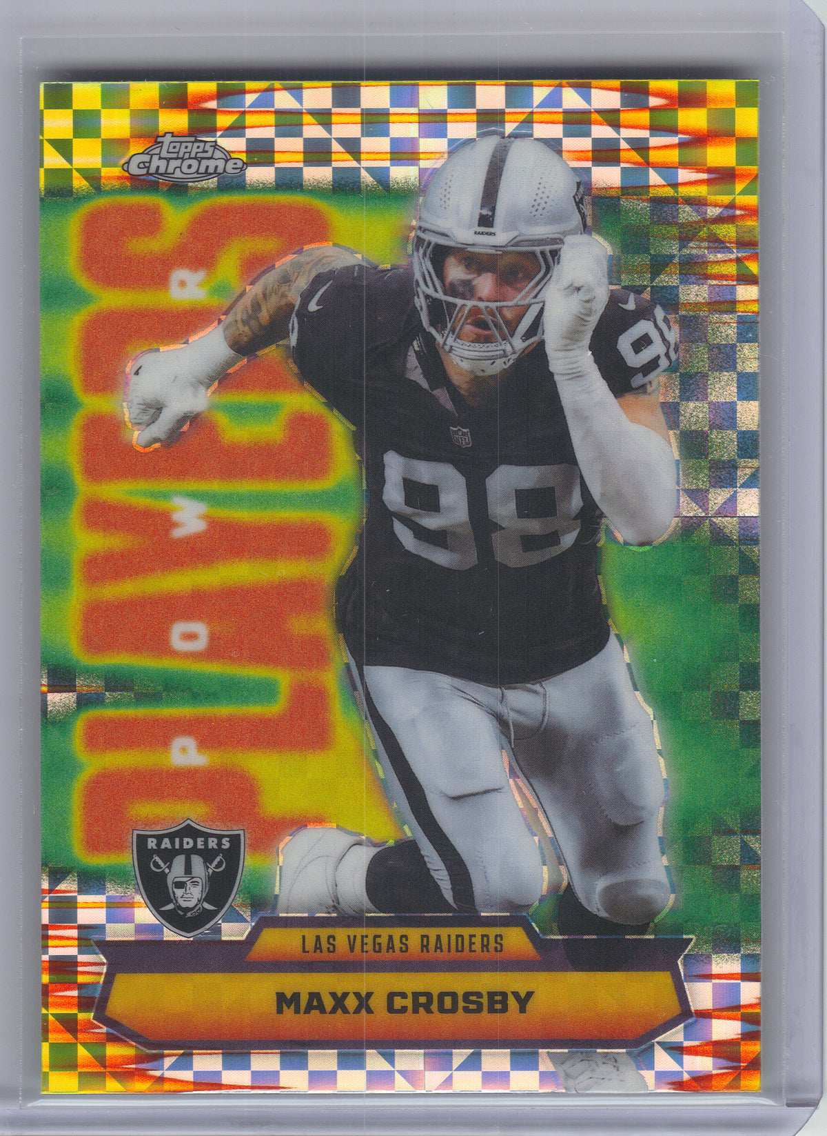 2025 Topps Chrome #PP-37 Maxx Crosby Power Players X-Fractor Las Vegas Raiders