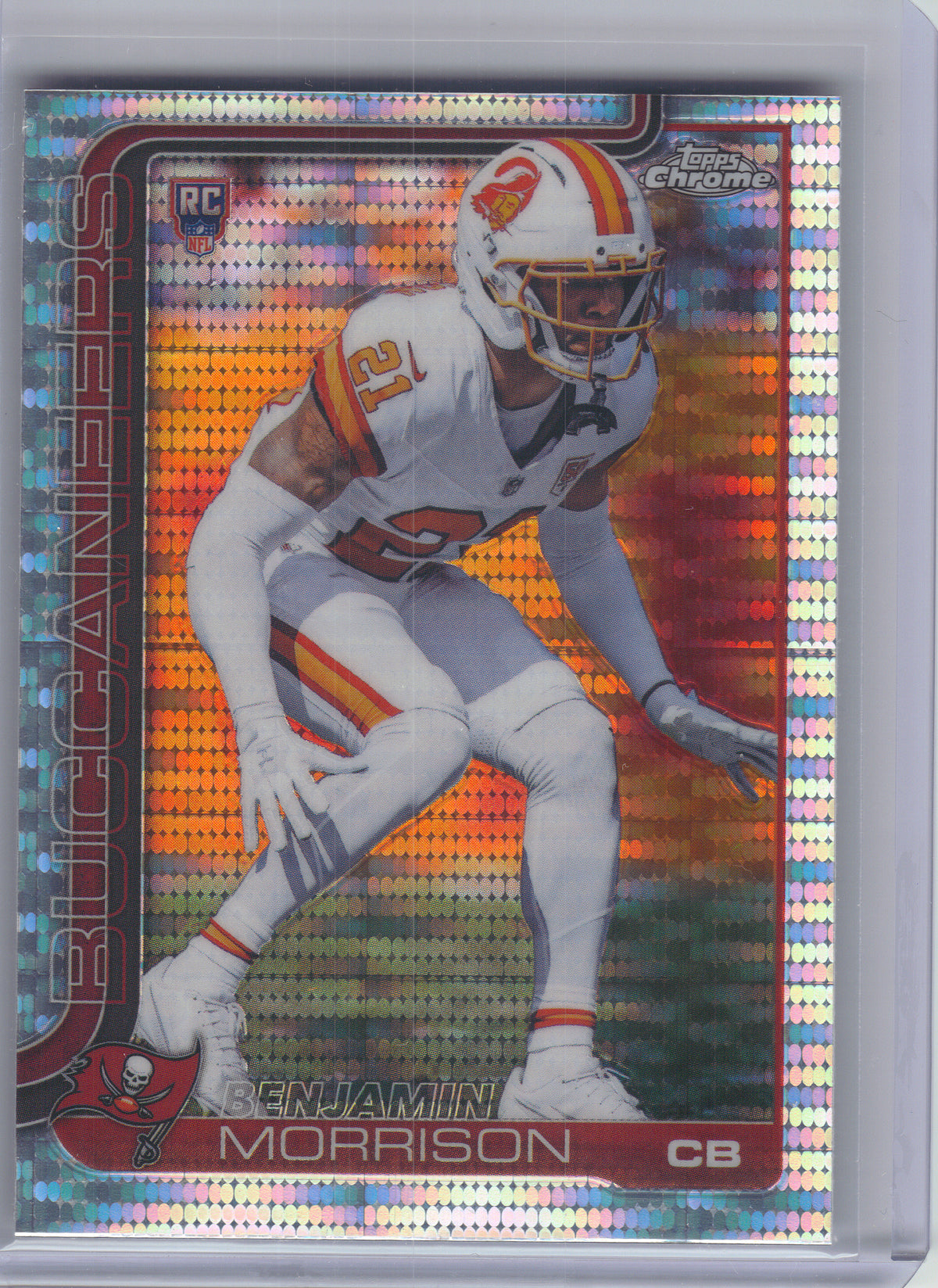 2025 Topps Chrome #355 Benjamin Morrison Pulsar Refractor Tampa Bay Buccaneers RC