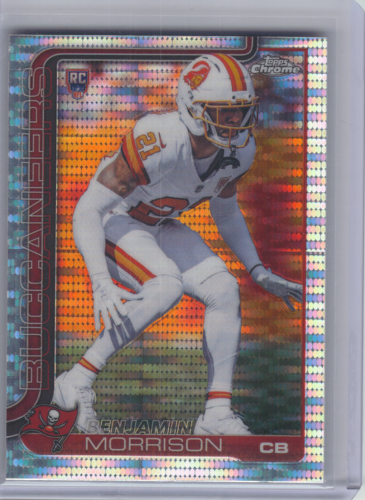 2025 Topps Chrome #355 Benjamin Morrison Pulsar Refractor Tampa Bay Buccaneers RC