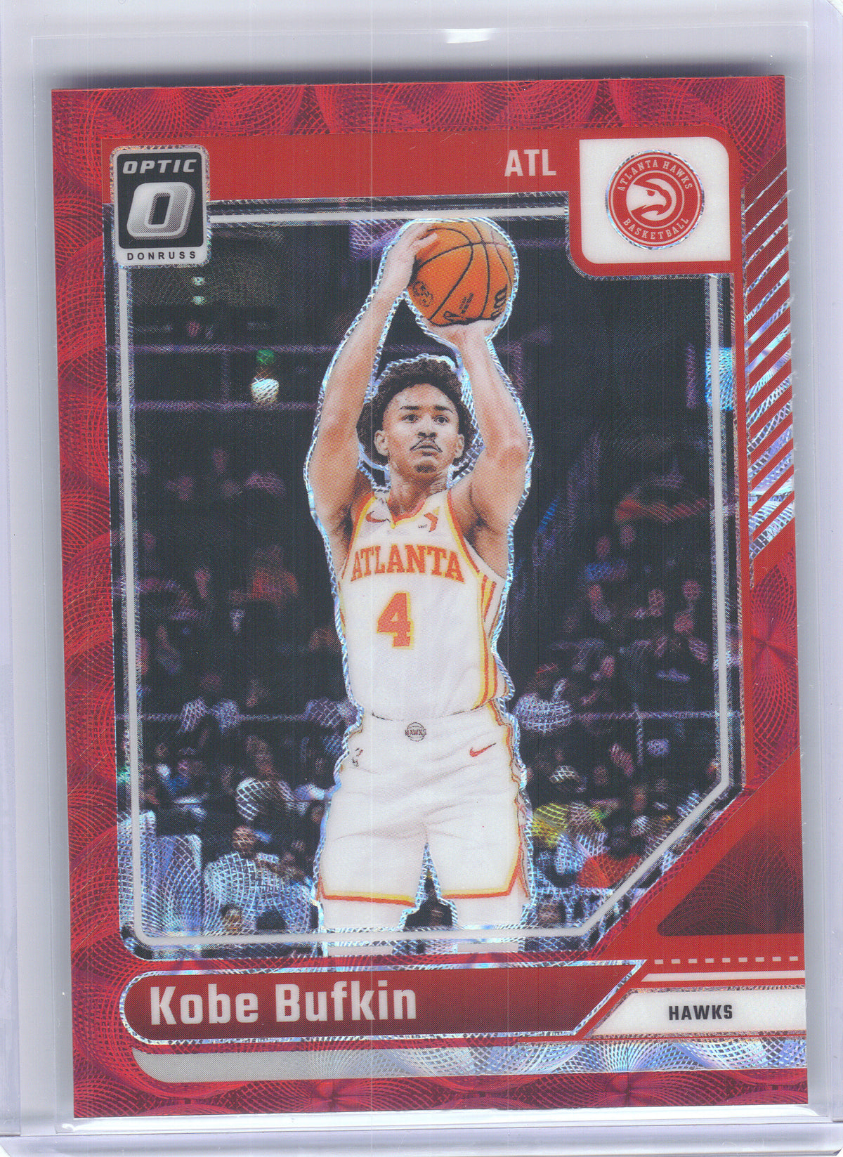 2024-25 Donruss Optic #223 Kobe Bufkin Red International Atlanta Hawks