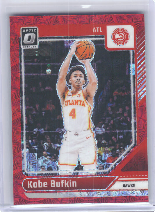 2024-25 Donruss Optic #223 Kobe Bufkin Red International Atlanta Hawks