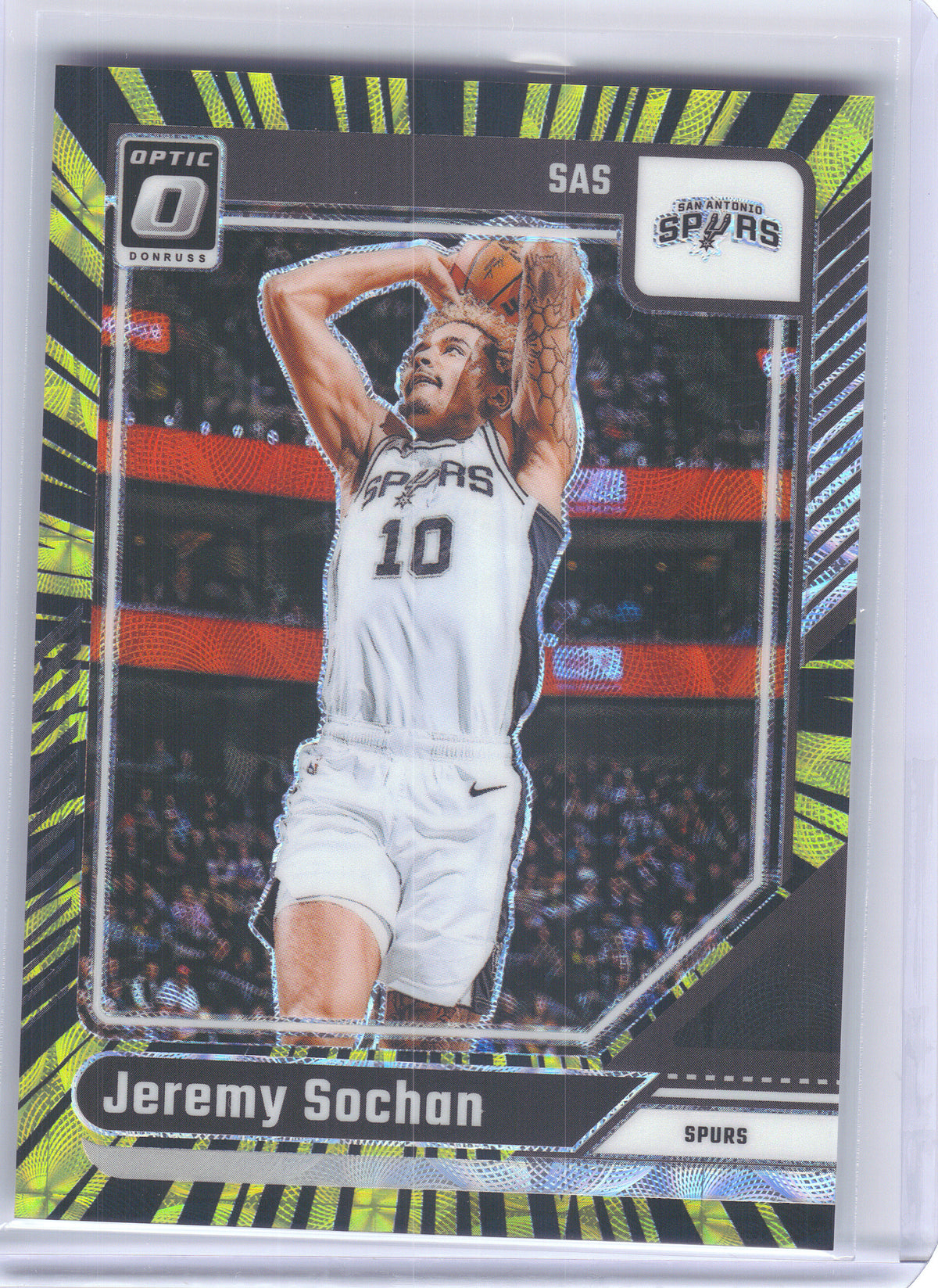 2024-25 Donruss Optic #196 Jeremy Sochan Electricity International #/75 San Antonio Spurs SN