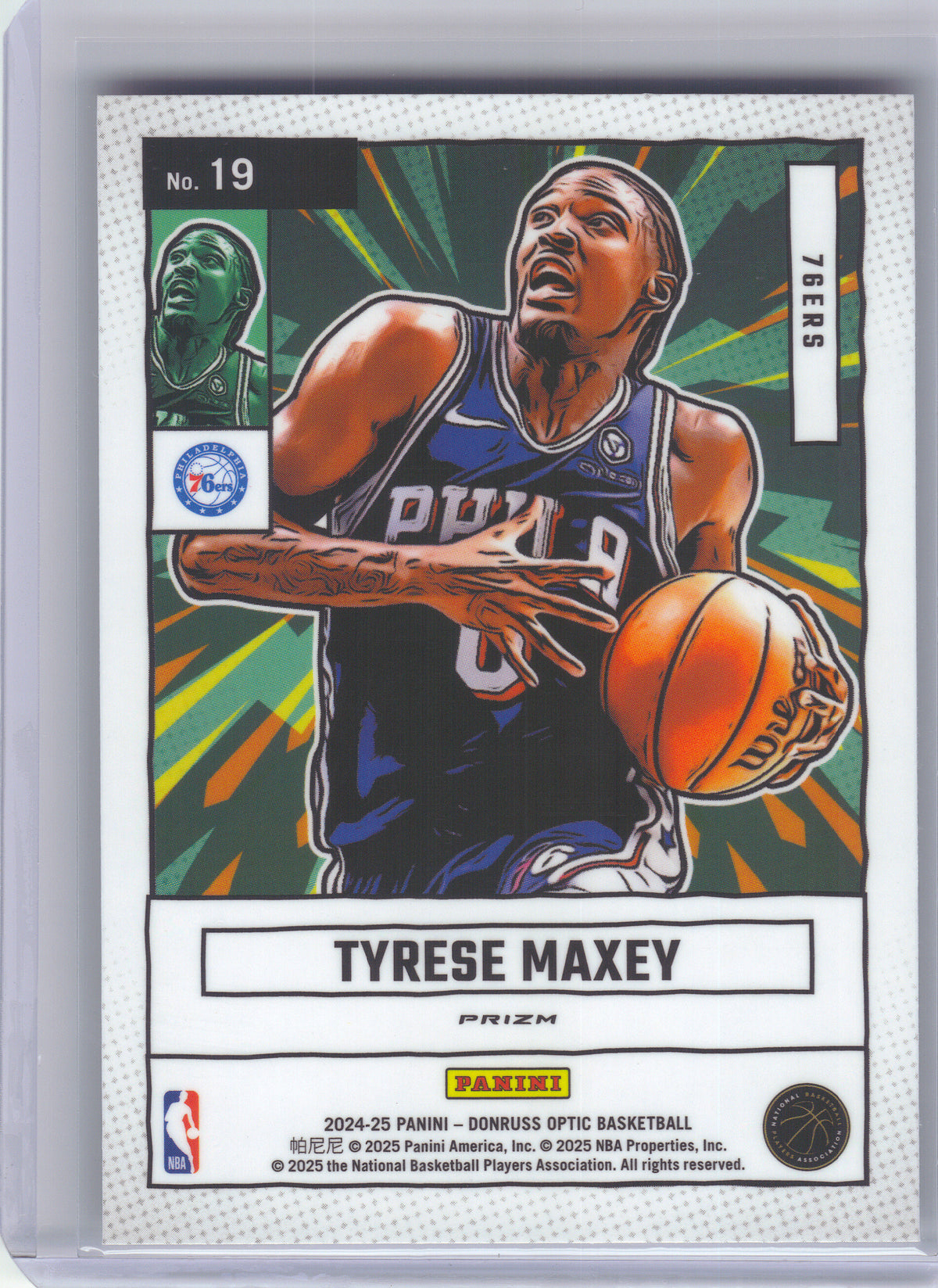 2024-25 Donruss Optic #19 Tyrese Maxey Net Marvels Holo Philadelphia 76ers