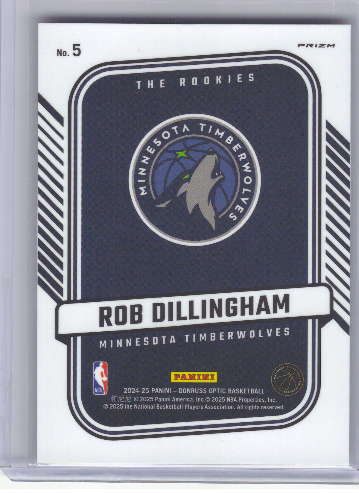 2024-25 Donruss Optic #5 Rob Dillingham The Rookies Red International Minnesota Timberwolves