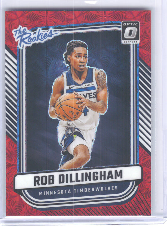 2024-25 Donruss Optic #5 Rob Dillingham The Rookies Red International Minnesota Timberwolves