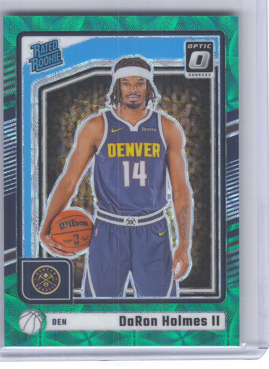 2024-25 Donruss Optic #262 DaRon Holmes II Green International #/25 Denver Nuggets SN, RC