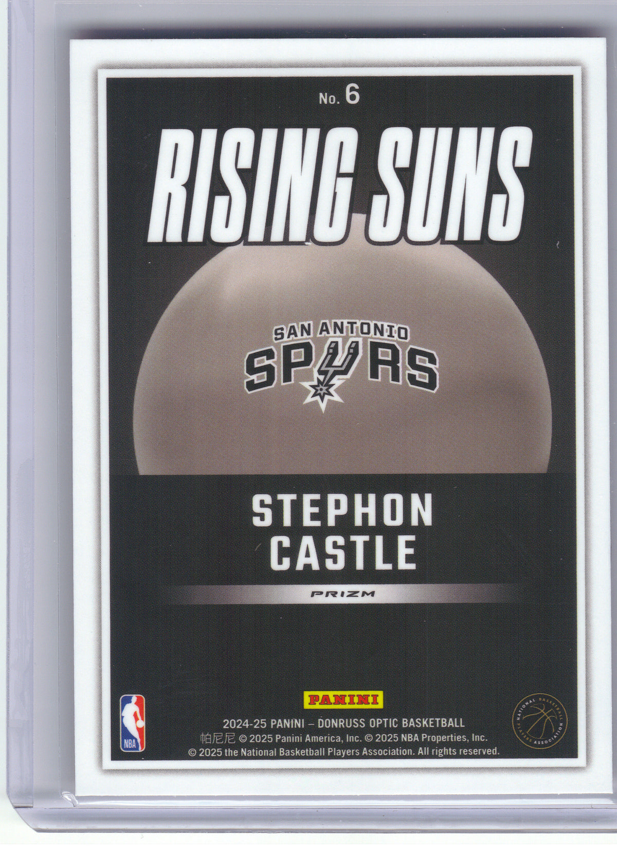 2024-25 Donruss Optic #6 Stephon Castle Rising Suns Red International San Antonio Spurs