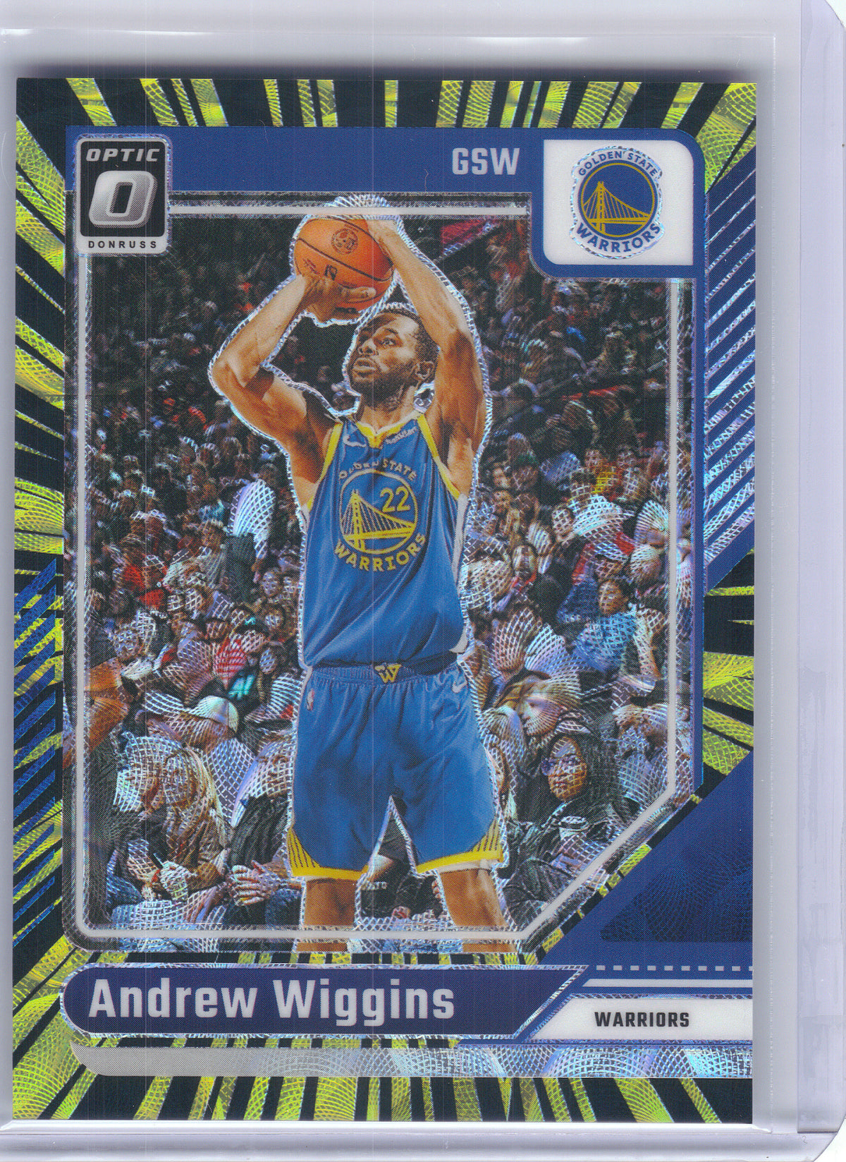 2024-25 Donruss Optic #195 Andrew Wiggins Electricity International #/75 Golden State Warriors SN