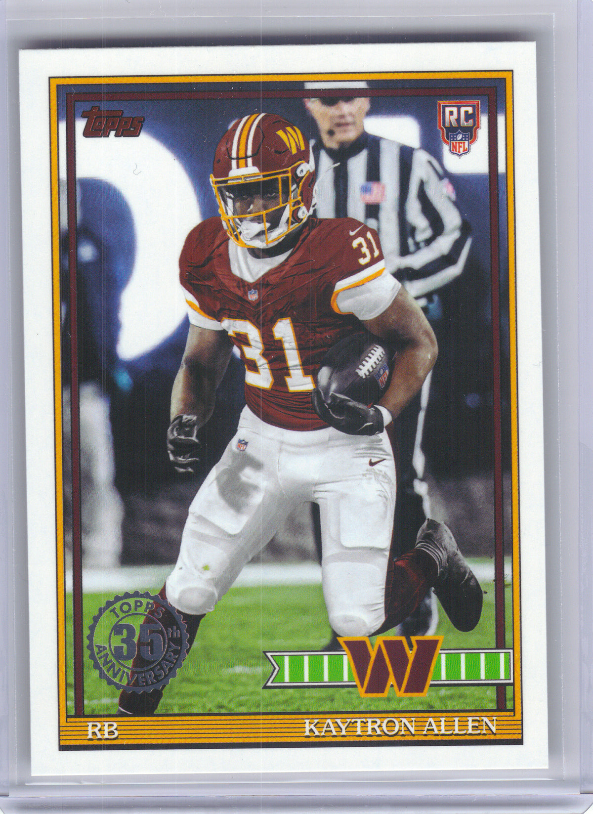 2026 Topps Flagship #91TR-15 Kaytron Allen 1991 Topps Football Rookies Washington Commanders