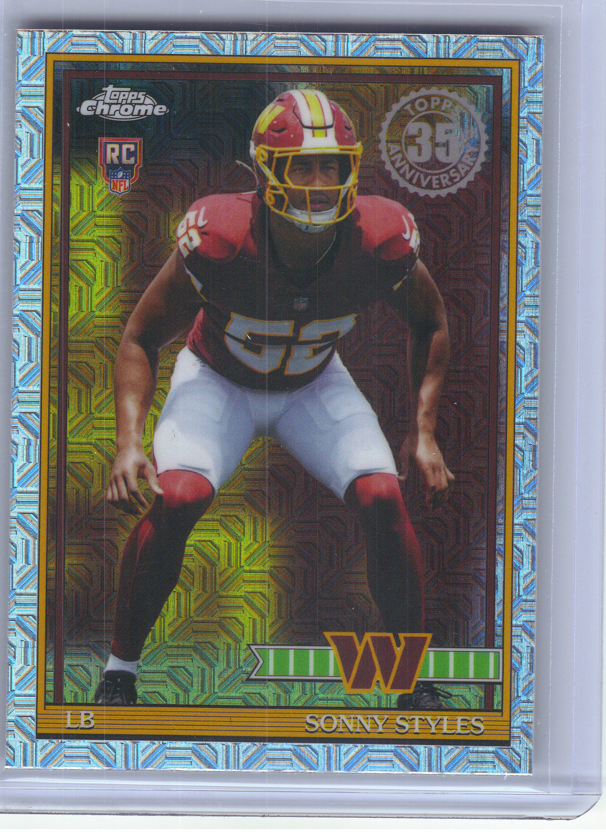 2026 Topps Flagship #91TRC-47 Sonny Styles 1991 Topps Football Rookies Chrome Washington Commanders