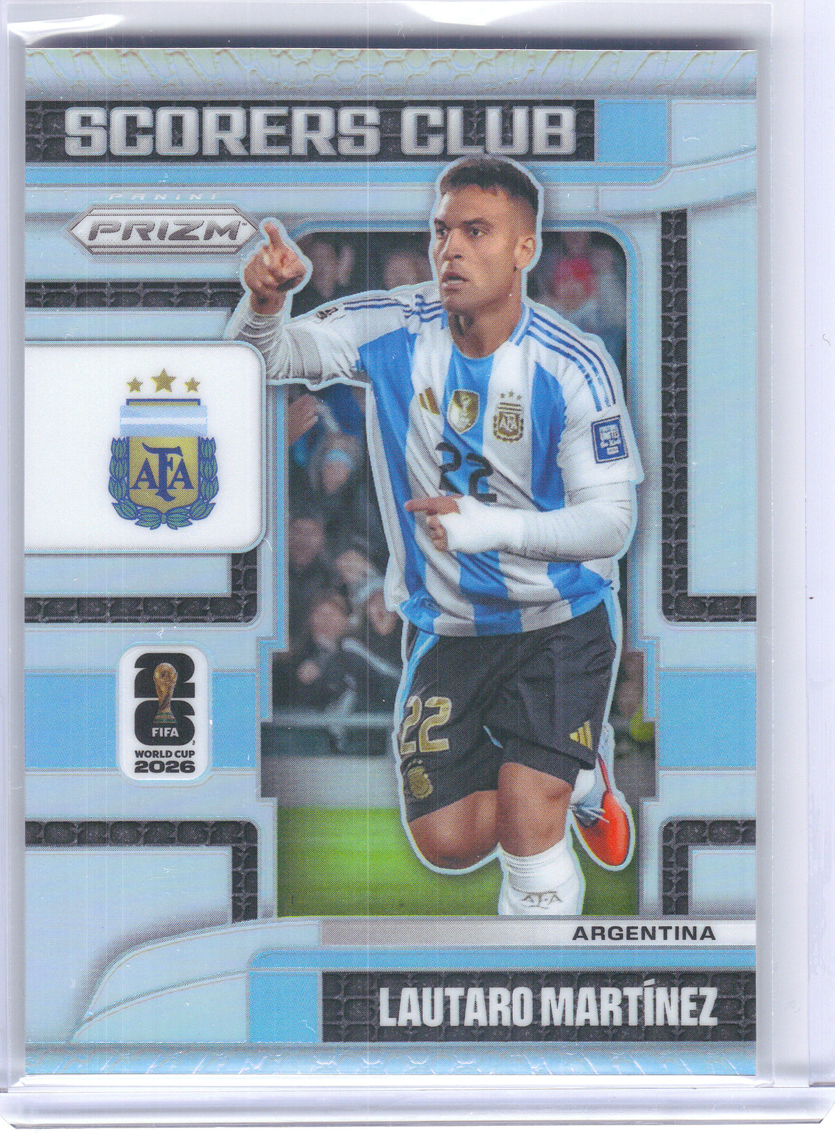 2026 Panini Prizm FIFA World Cup #7 Lautaro Martinez Scorers Club Silver Prizms Argentina