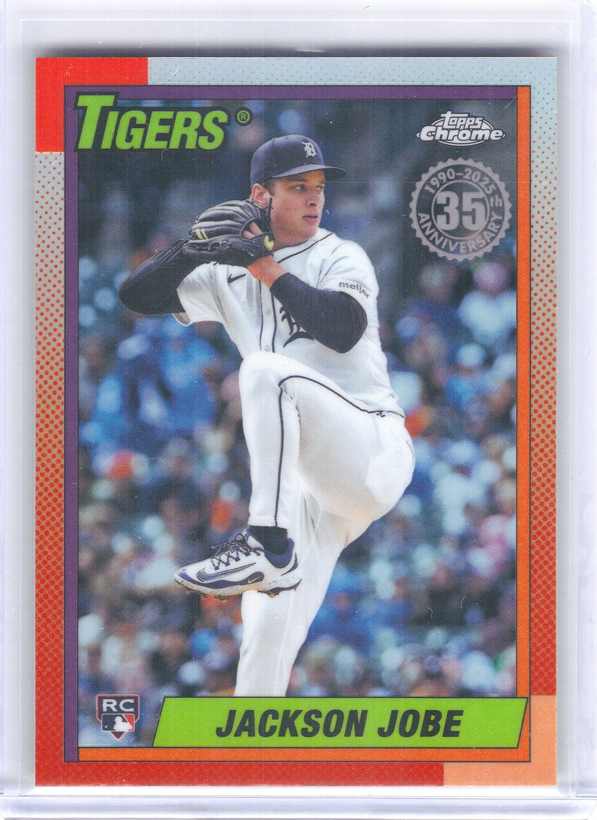 2025 Topps Chrome Update #90CU-17 Jackson Jobe 1990 Topps Baseball 35th Anniversary Detroit Tigers