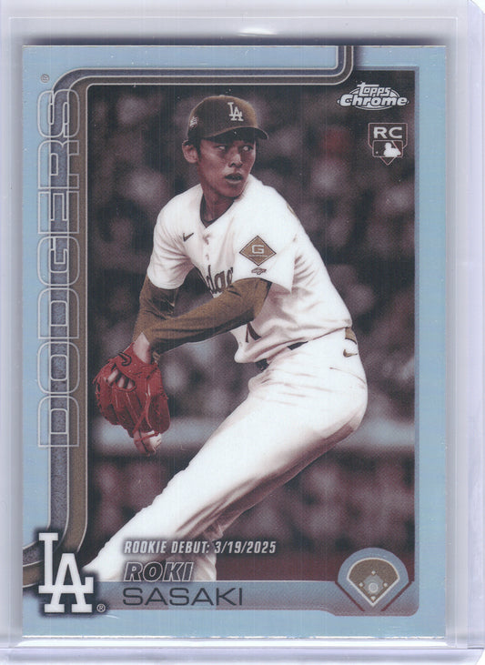 2025 Topps Chrome Update #USC73 Roki Sasaki Sepia Refractors Los Angeles Dodgers