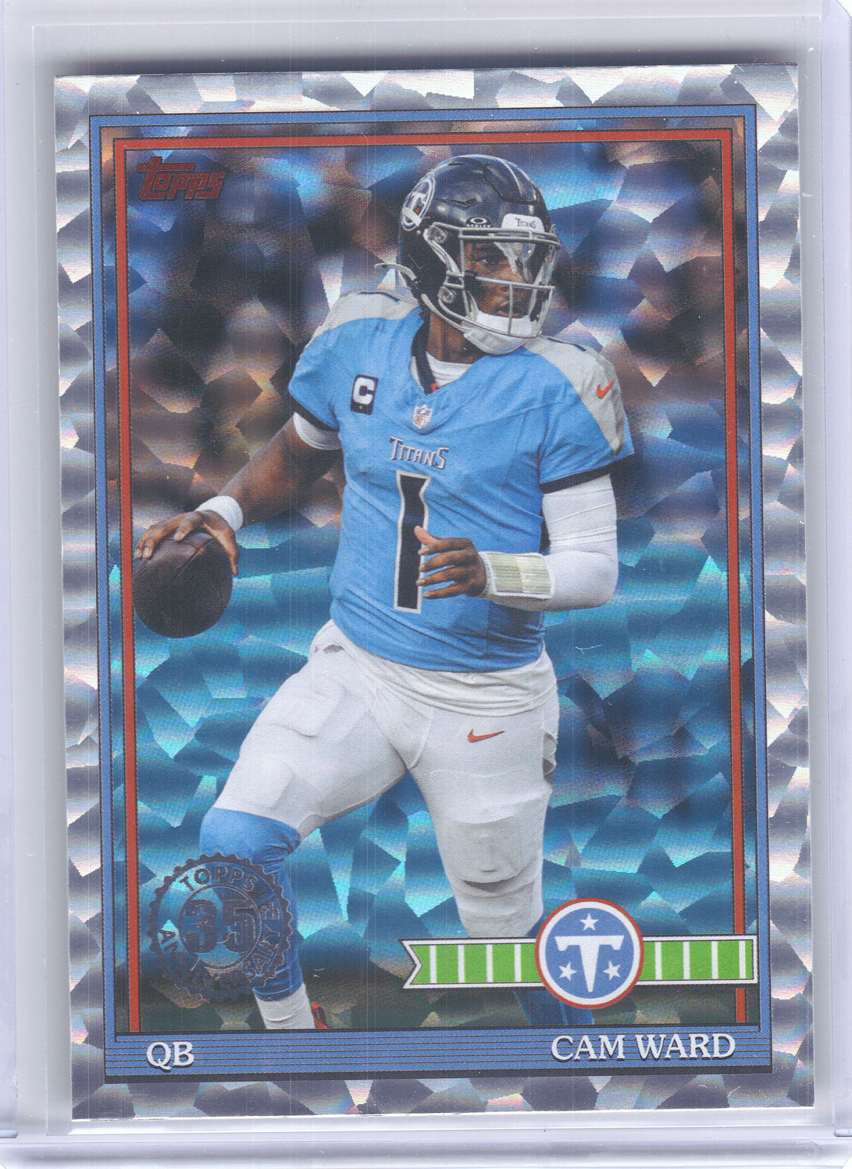 2026 Topps Flagship #91TF-30 Cam Ward 1991 Topps Football Crackle Tennessee Titans