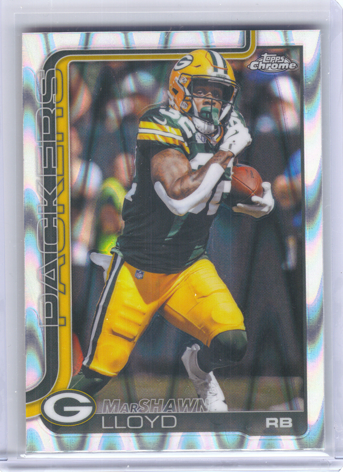 2025 Topps Chrome #114 MarShawn Lloyd Ray Wave Refractor Green Bay Packers