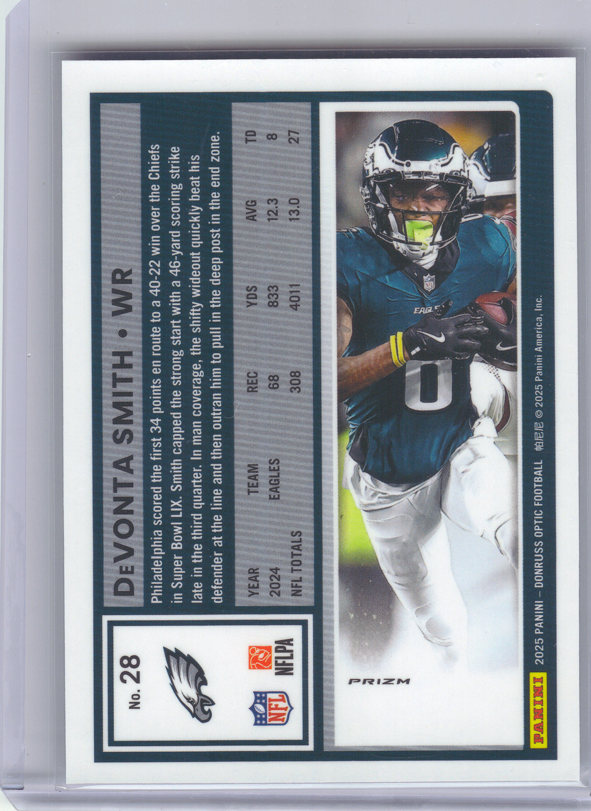 2025 Donruss Optic #28 DeVonta Smith Stars Philadelphia Eagles