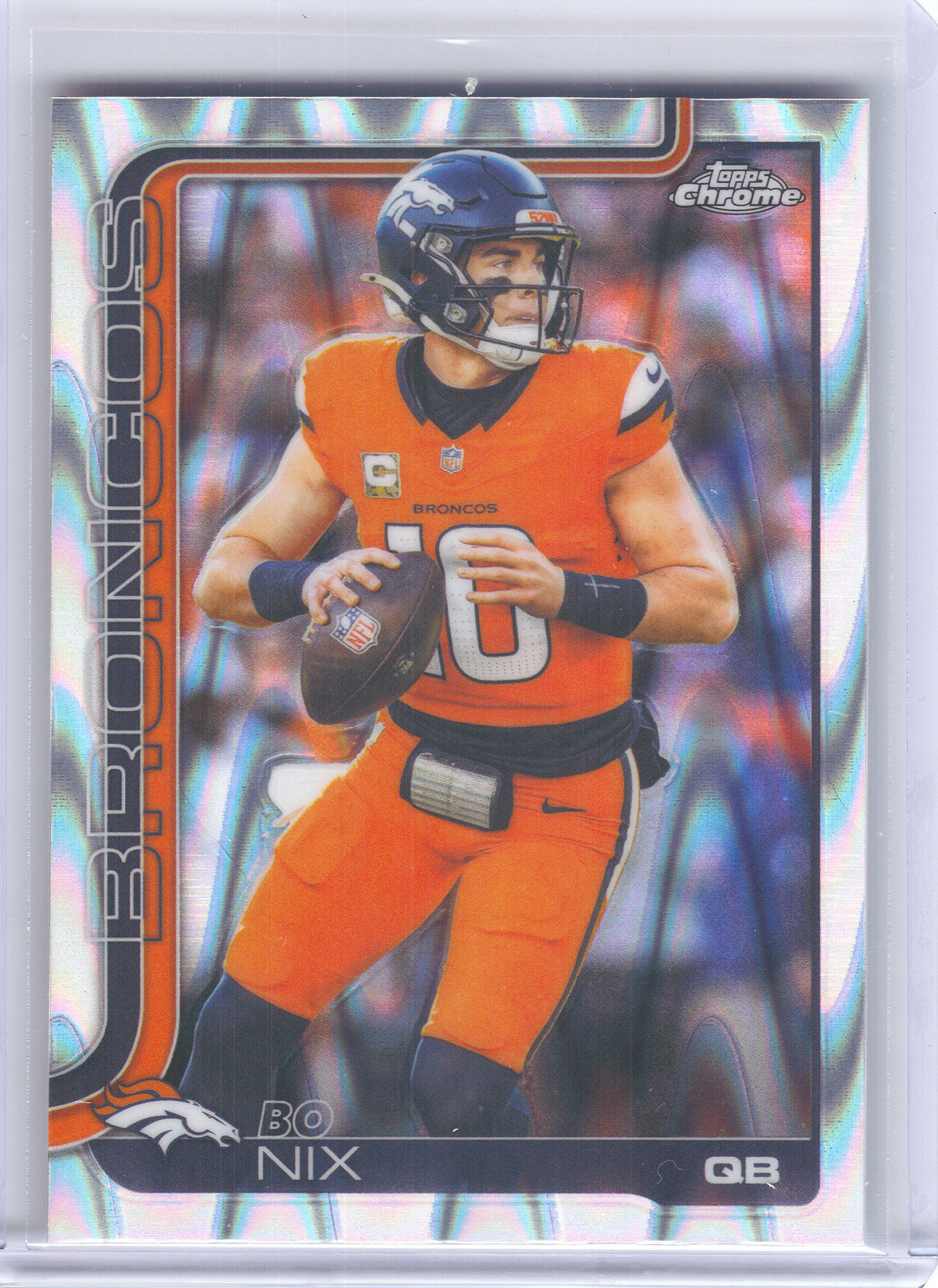 2025 Topps Chrome #88 Bo Nix Ray Wave Refractor Denver Broncos