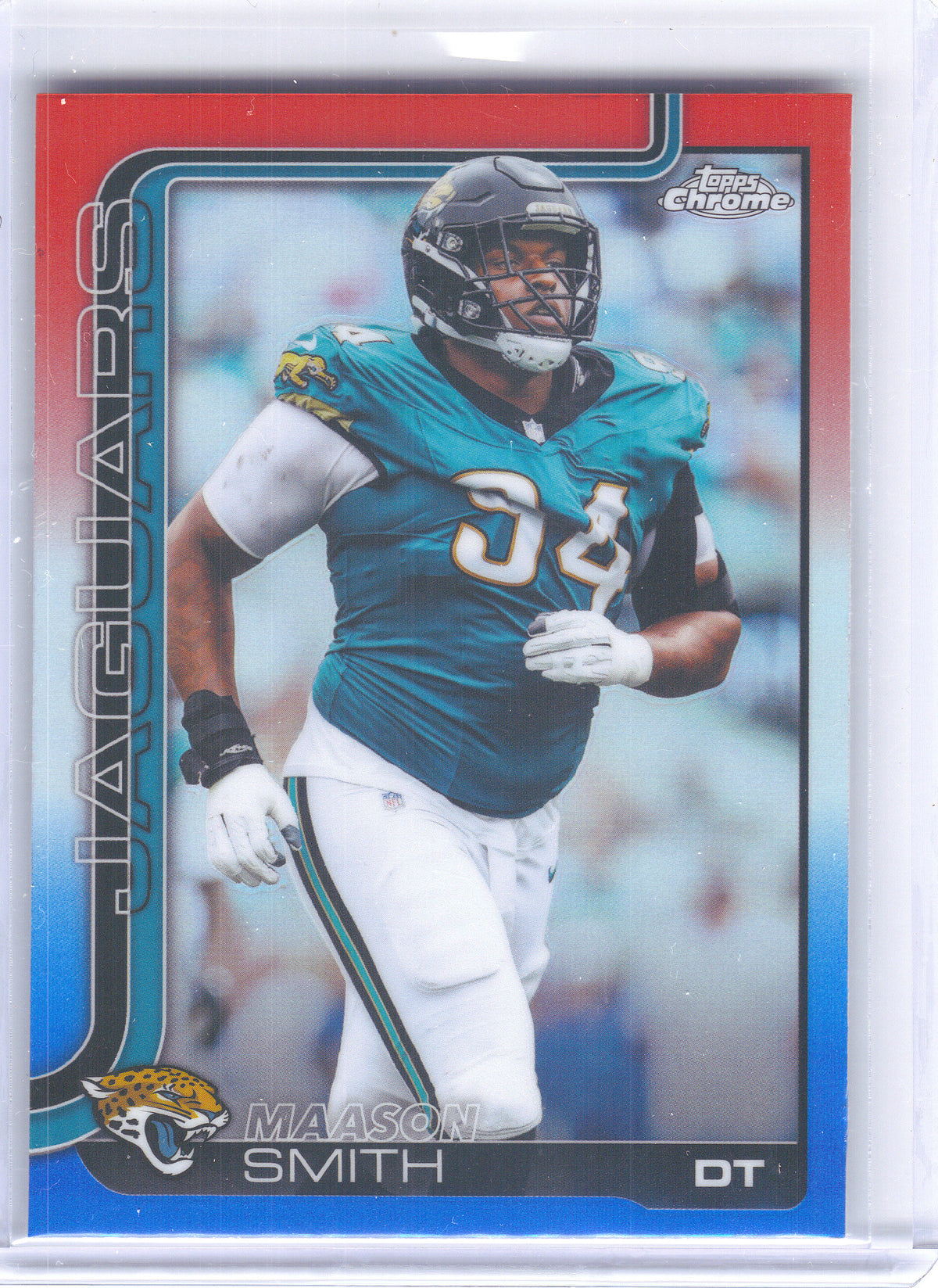 2025 Topps Chrome #140 Maason Smith Red White and Blue Refractor Jacksonville Jaguars