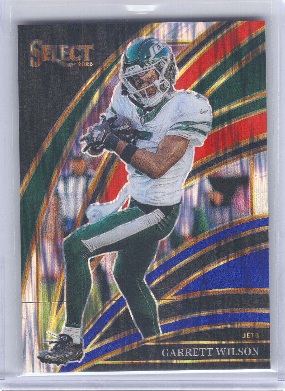 2025 Panini Select #275 Garrett Wilson Red and Blue Prizm Shock New York Jets