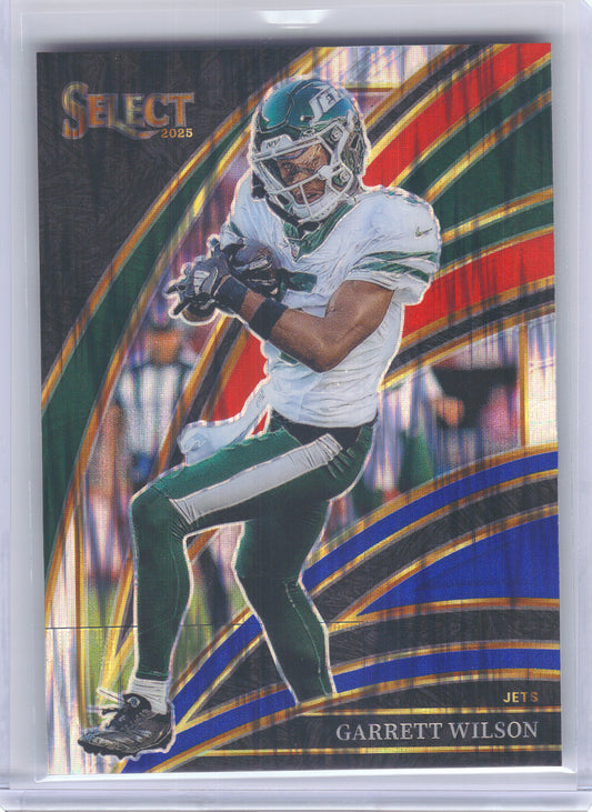 2025 Panini Select #275 Garrett Wilson Red and Blue Prizm Shock New York Jets