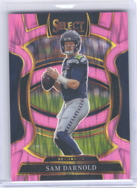 2025 Panini Select #13 Sam Darnold Pink Prizm Shock Seattle Seahawks