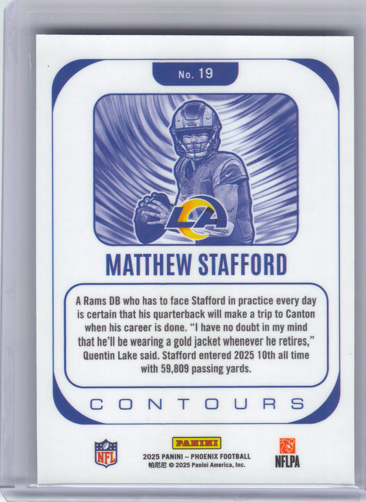 2025 Panini Phoenix #19 Matthew Stafford Contours Los Angeles Rams