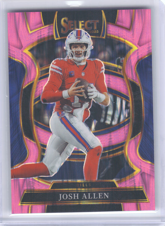 2025 Panini Select #86 Josh Allen Pink Prizm Shock Buffalo Bills