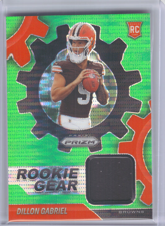 2025 Panini Prizm #RGR-DGL Dillon Gabriel Rookie Gear Neon Green Pulsar Cleveland Browns MEM
