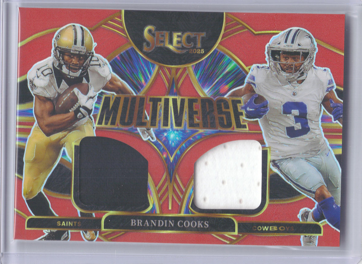 2025 Panini Select #MVJ-BCS Brandin Cooks Multiverse Jerseys Red Prizm MEM