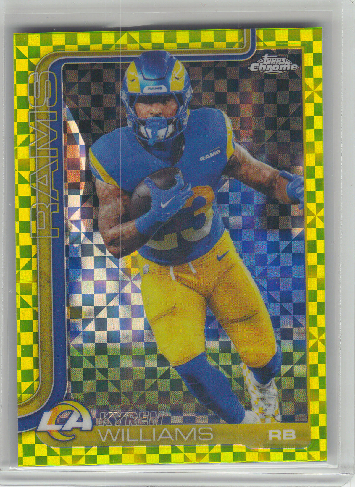 2025 Topps Chrome #168 Kyren Williams Lime Green X-Fractor Los Angeles Rams