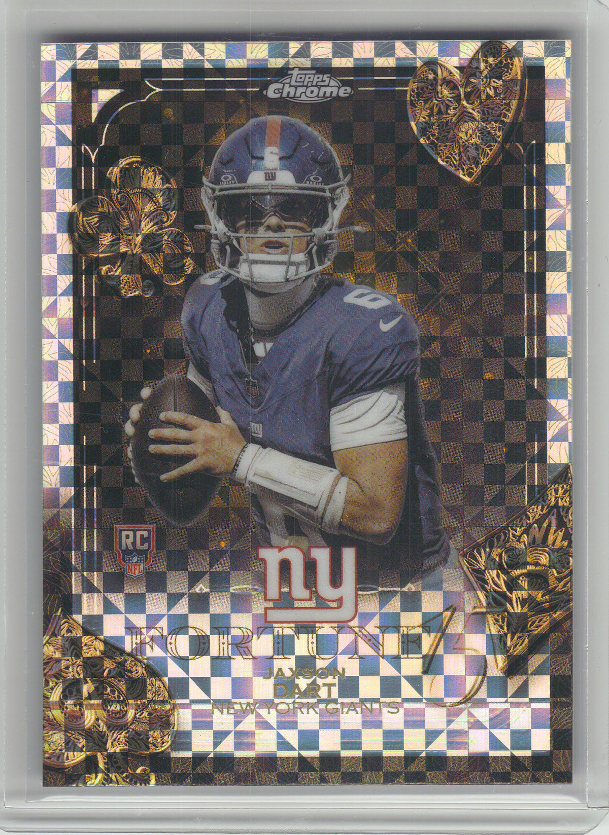 2025 Topps Chrome #F15-23 Jaxson Dart Fortune 15-Fractor New York Giants