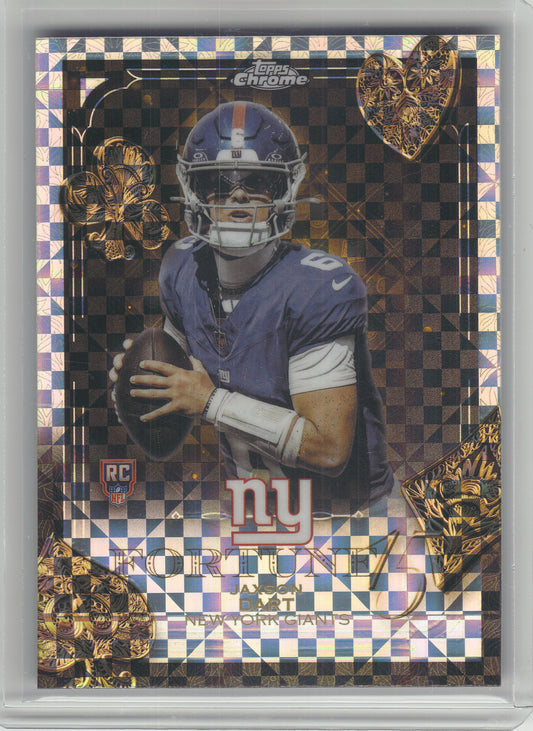 2025 Topps Chrome #F15-23 Jaxson Dart Fortune 15-Fractor New York Giants