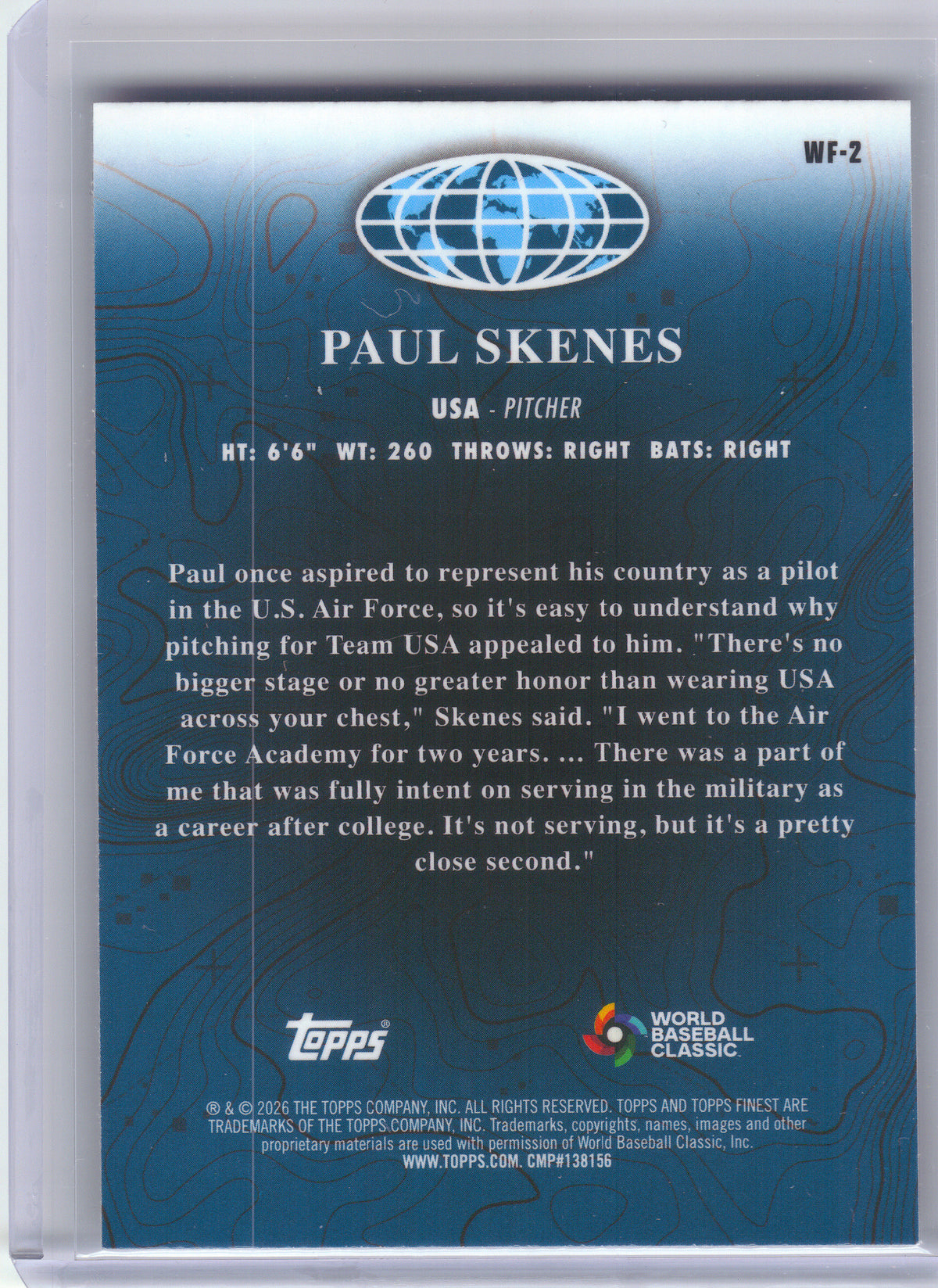 2026 Finest #WF-2 Paul Skenes World's Finest