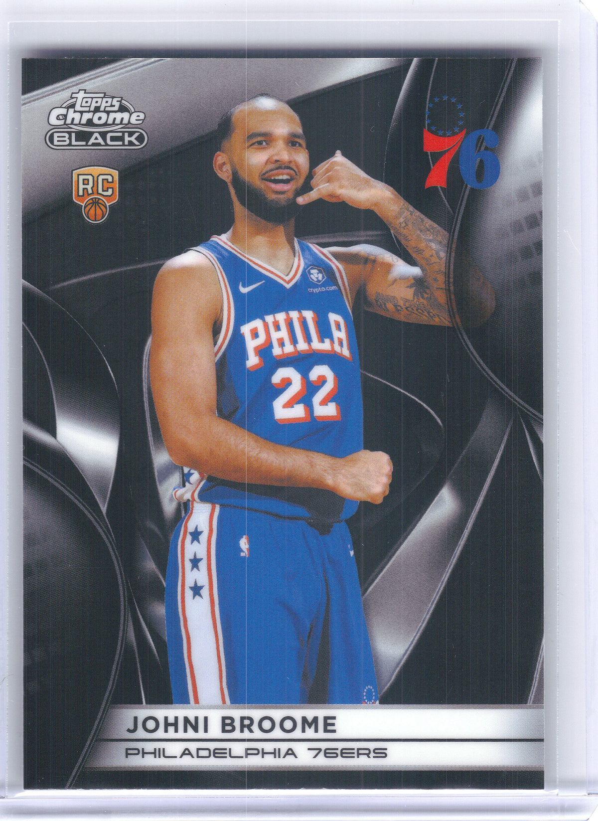2025-26 Topps Chrome Black #135 Johni Broome Philadelphia 76ers RC