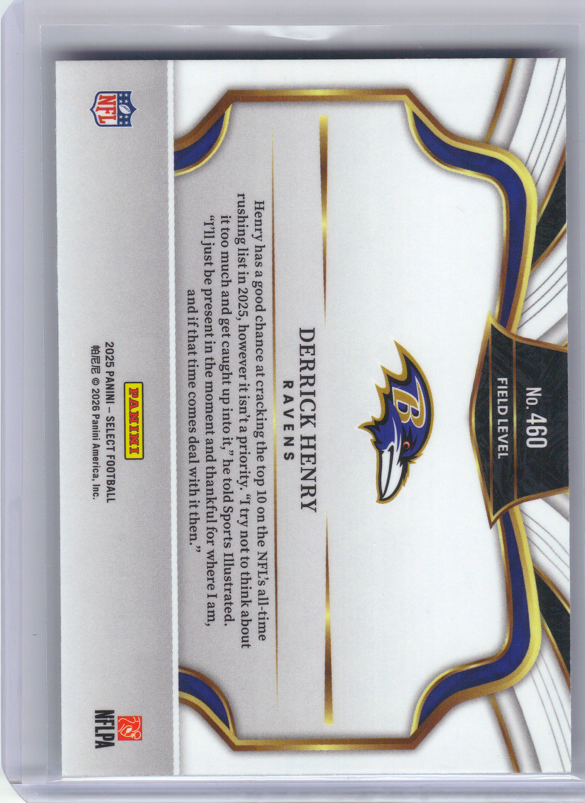 2025 Panini Select #460 Derrick Henry Baltimore Ravens