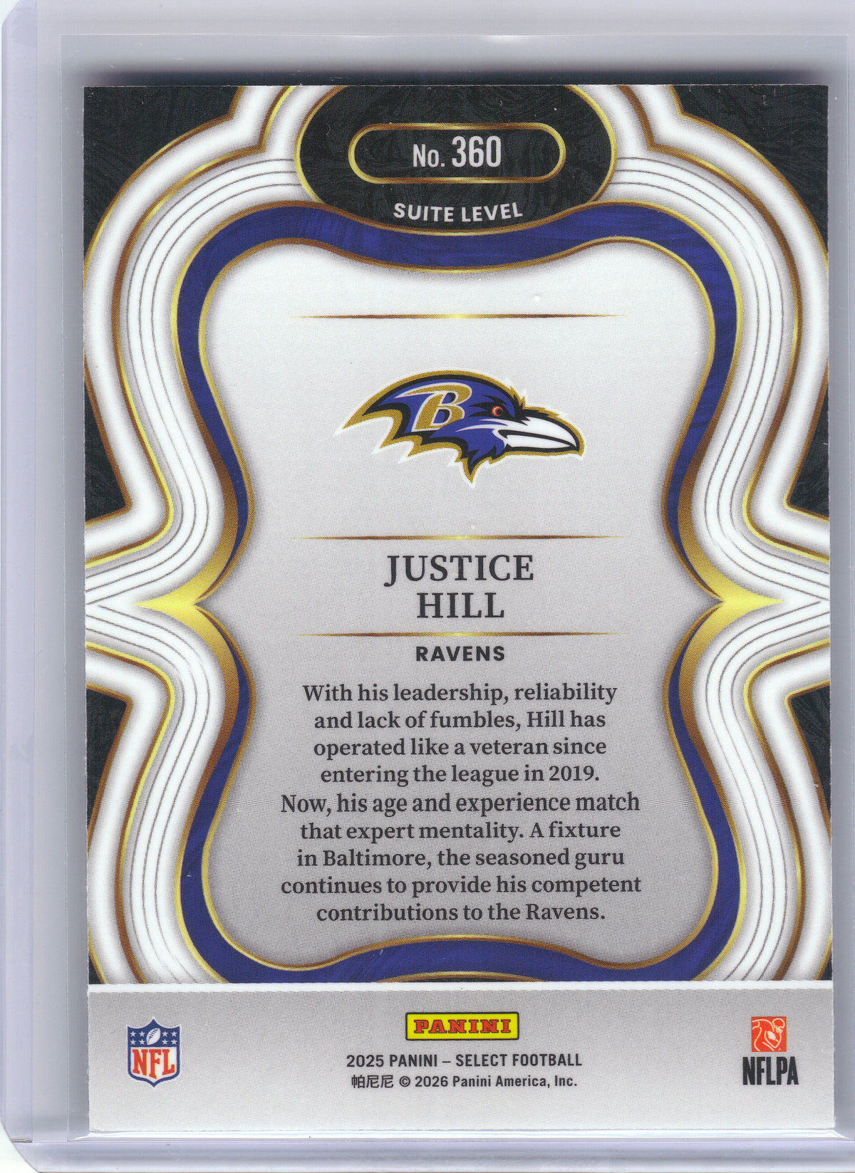 2025 Panini Select #360 Justice Hill Baltimore Ravens