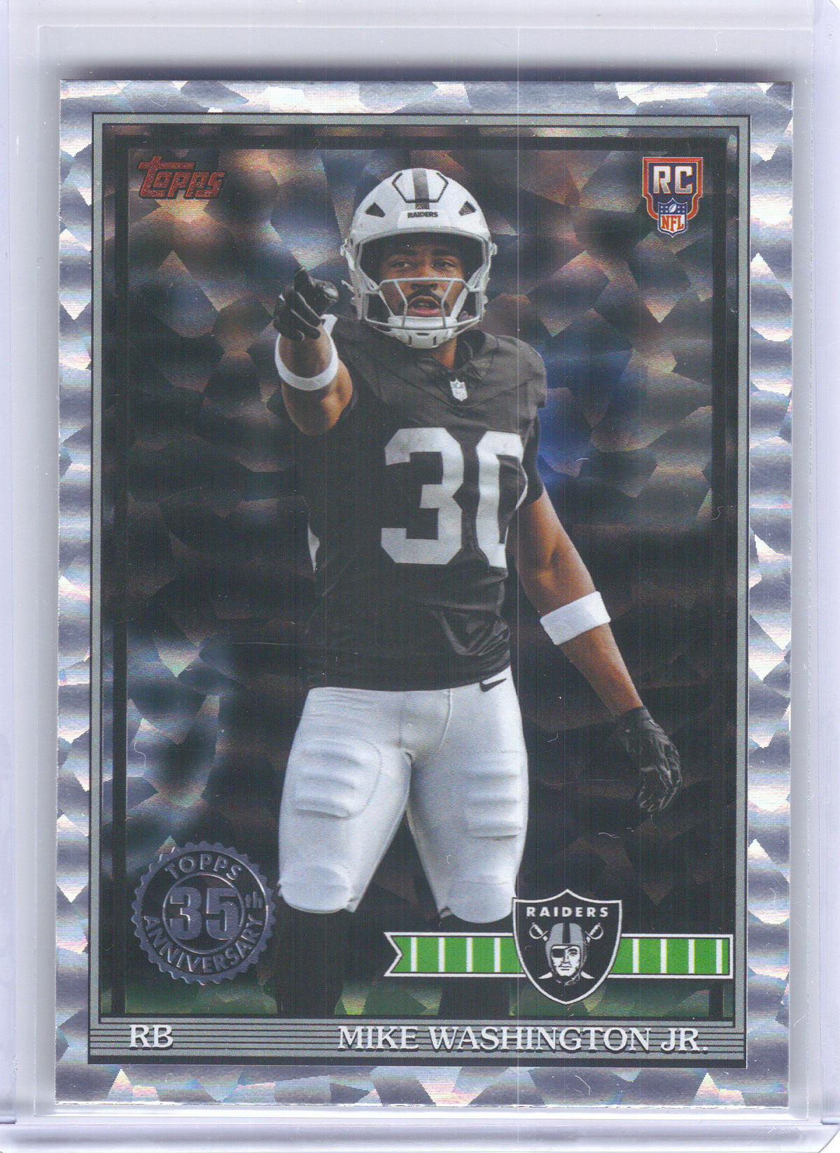 2026 Topps Flagship #91TR-11 Mike Washington Jr. 1991 Topps Football Rookies Crackle Las Vegas Raiders