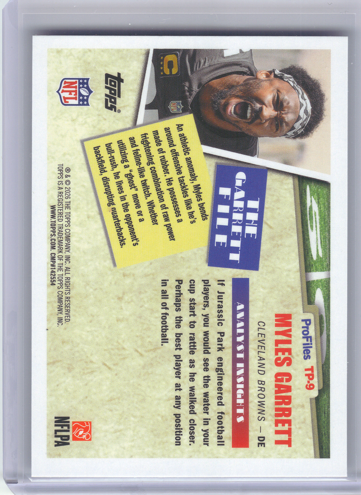 2026 Topps Flagship #TP-9 Myles Garrett Topps Profiles Cleveland Browns