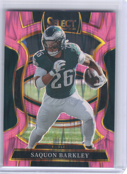 2025 Panini Select #90 Saquon Barkley Pink Prizm Shock Philadelphia Eagles