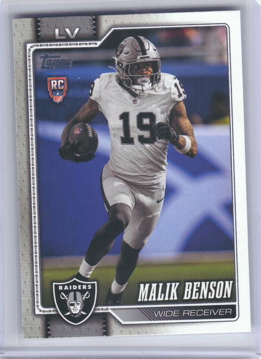 2026 Topps Flagship #390 Malik Benson Las Vegas Raiders RC