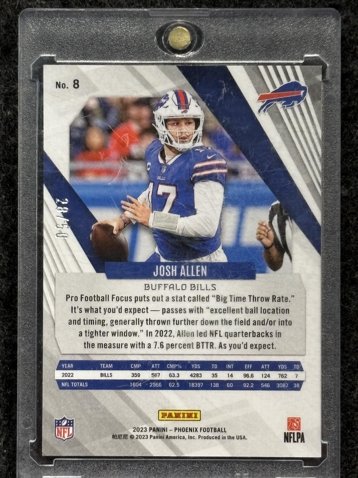 2023 Panini Phoenix #8 Josh Allen Fire and Ice Seismic #/50 Buffalo Bills SN