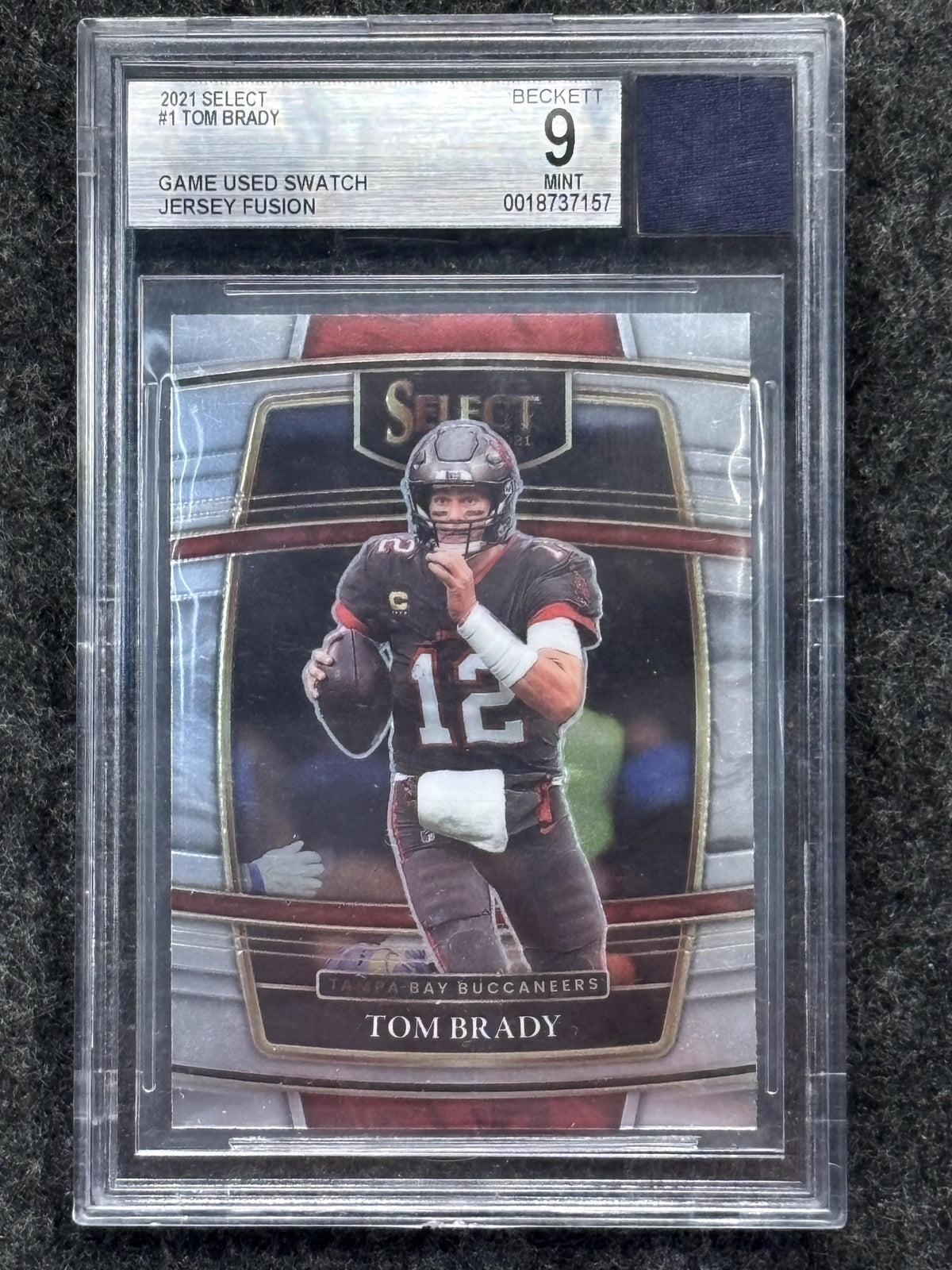 2021 Panini Select #1 Tom Brady Game Used Swatch BGS 9 Tampa Bay Buccaneers